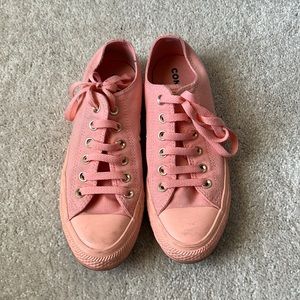 Salmon Pink Converse Low Tops